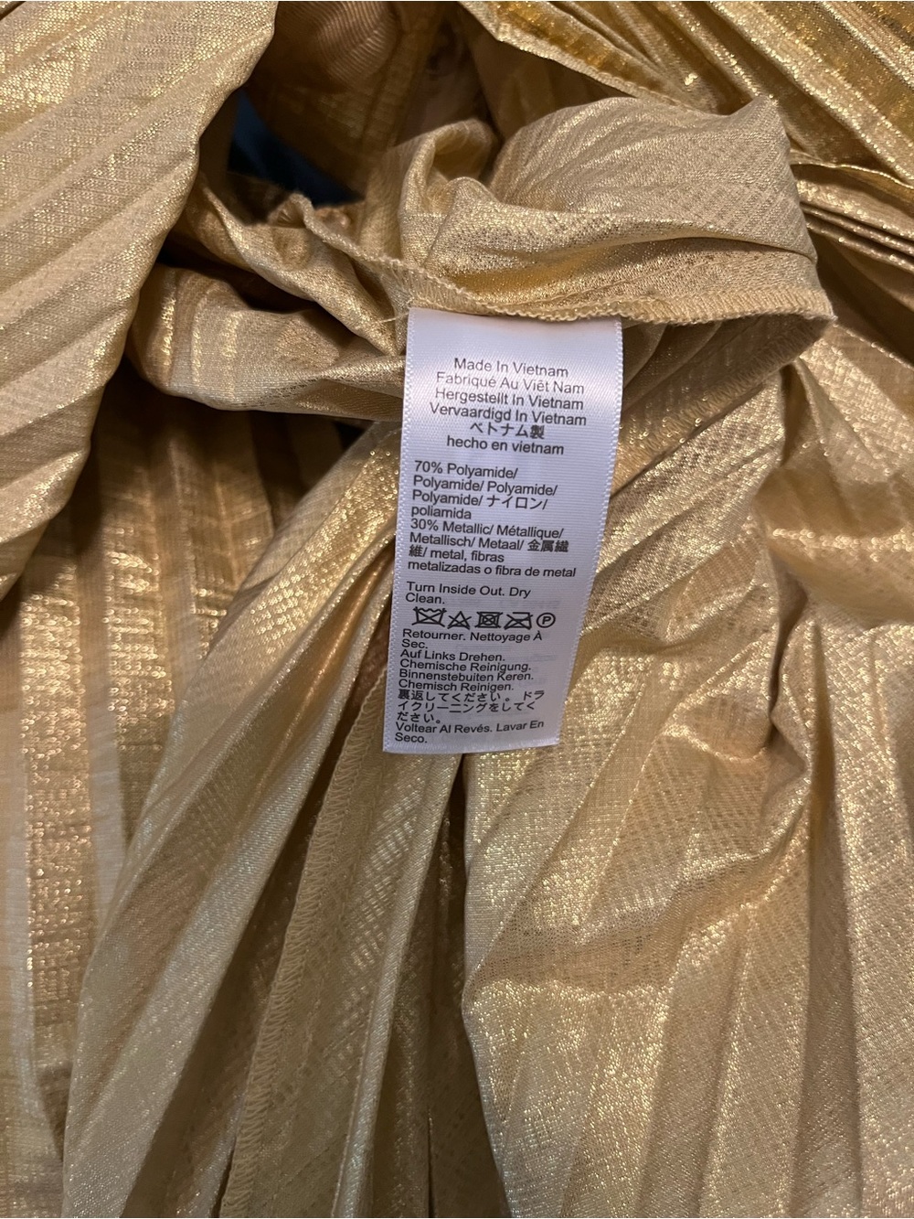 J.Crew Gold Metallic Pleated Midi Skirt Size 4 | Holiday Party Glam - Picture 9 of 9